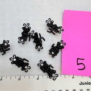 Bundle 6❤️items for$20 Black Floral Hair Clips with Rhinestones